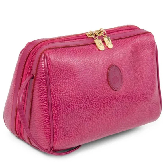 🩷Mark Cross Hot Pink Pebble Leather Messenger Bag - Picture 2 of 9